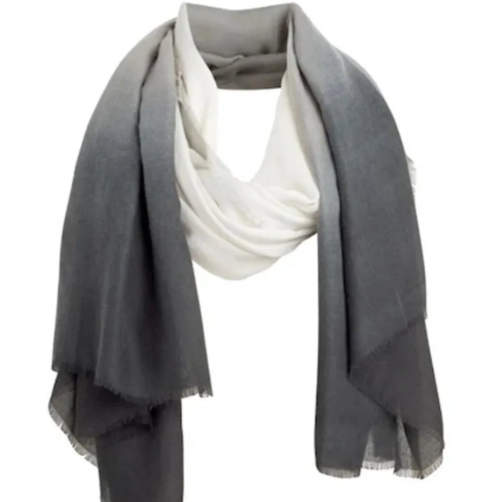 Cushnie Grey Horizon Ombre Scarf